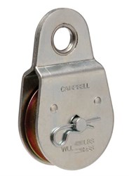 Campbell Chain Zinc Plated Steel Fixed Eye Single Sheave Rigid Eye Pulley